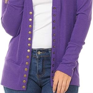 Purple Women's Cardigan Sweater